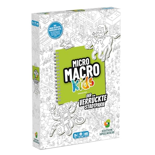 Edition Spielwiese, MicroMacro Kids: Der verrückte Stadtpark, Familienspiel für Junge Detektive, Spannendes Wimmelbildspiel, Fördert Teamarbeit und Kreativität, Für 1–4 Spieler ab 6 Jahren