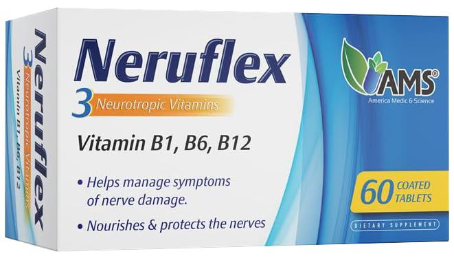 America Medic & Science NeruFlex – Suplemento de vitaminas B1, B6 e B12 – 60 comprimidos