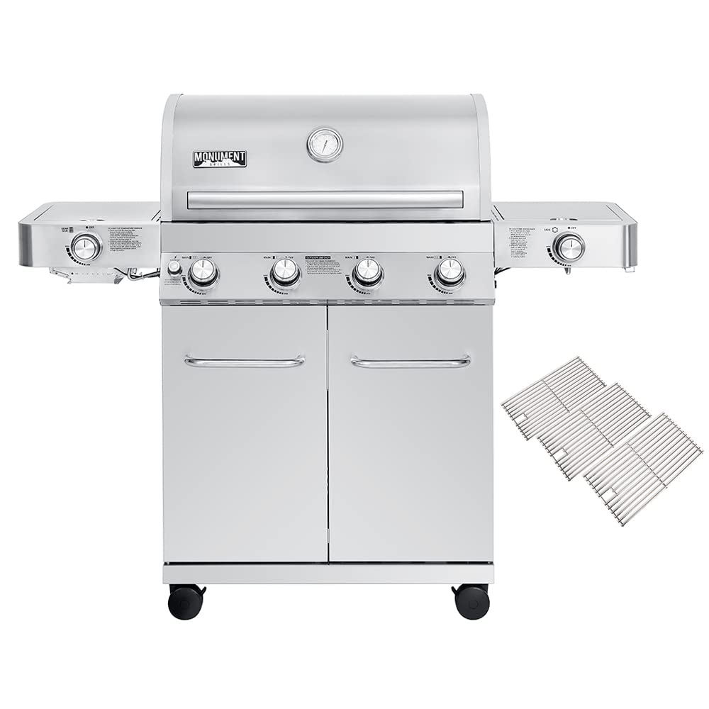 Monument Grills Larger 4-Burner Propane Gas Grills Stainless Steel with Cooking Grids(2 Items)