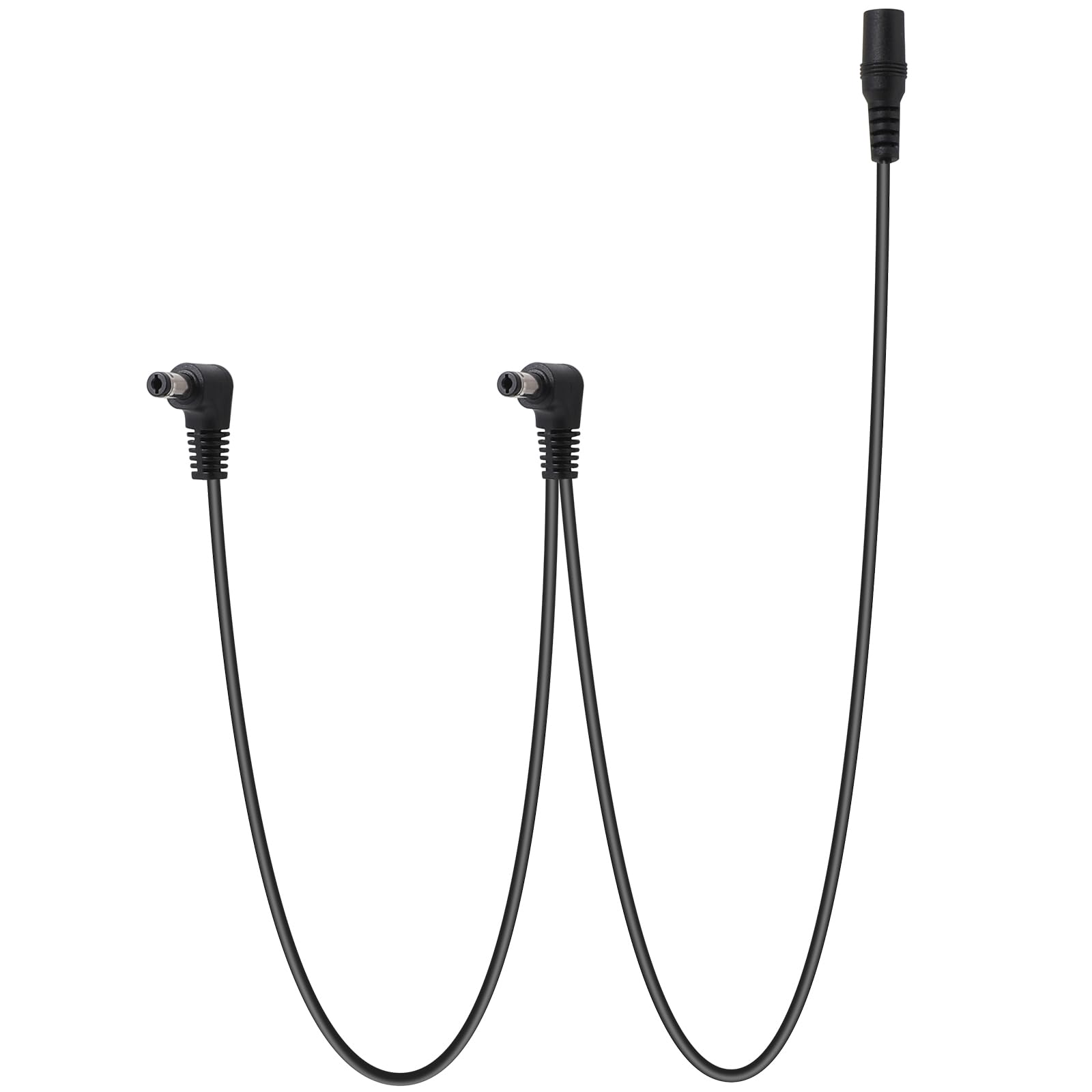 Mozeat Lens 9V 2-Way Guitar Pedal Cables, Right Angle Plug Daisy Chain Power Supply Splitter Cables for Electric Guitar