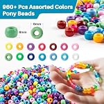 1000 Pcs Pony Beads Bulk - Plastic Bracelet Beads Sukh 6x9mm Pony Bead for Bracelets Making Multi-Colored Bracelet Bead for Hair Braiding,DIY Crafts,Necklace,Key Chains and Ornaments Decorations