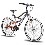 Hiland Full Suspension Mens Mountain Bike, Shimano 21 Speed, 26 Inch Wheel,Dual Disc Brake Bike for...