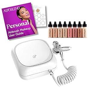 Airbrush Makeup Personal Starter Kit – Medium Foundation – With 8 Color Set