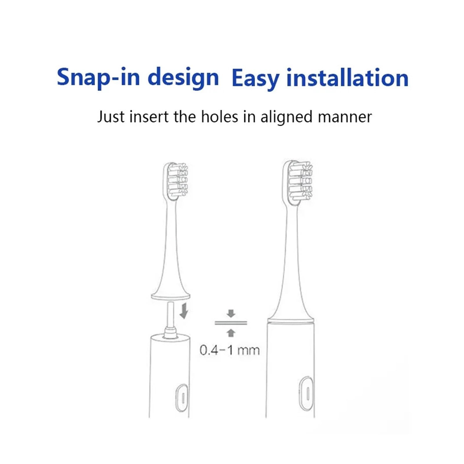 Pack de 4 cabezales, compatible con Xiaomi, T300 T500 | T500C, T700 Series, cabezales de repuesto de plástico para adultos(Blue-20pcs)