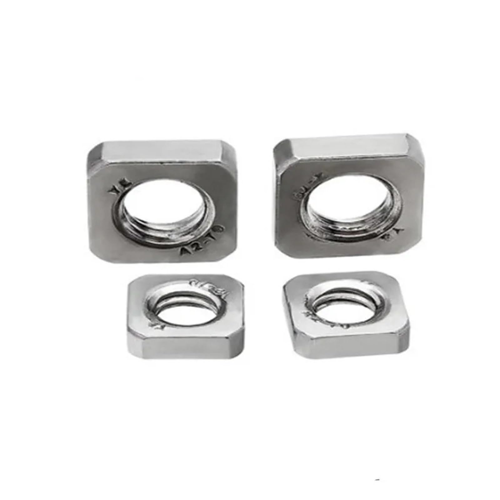 Nakrętki kwadratowe, 10-50 szt. M3 M4 M5 M6 M8 A2-70 Stal nierdzewna Srebrna Cienka(M8 20pcs)