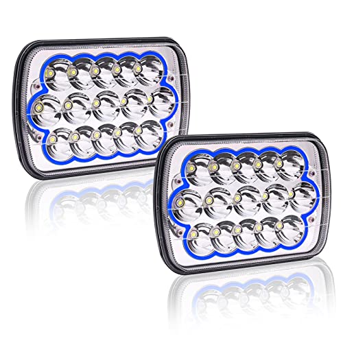 jose2015 2PCS 5x7 LED luces delanteras con ojos angel azul