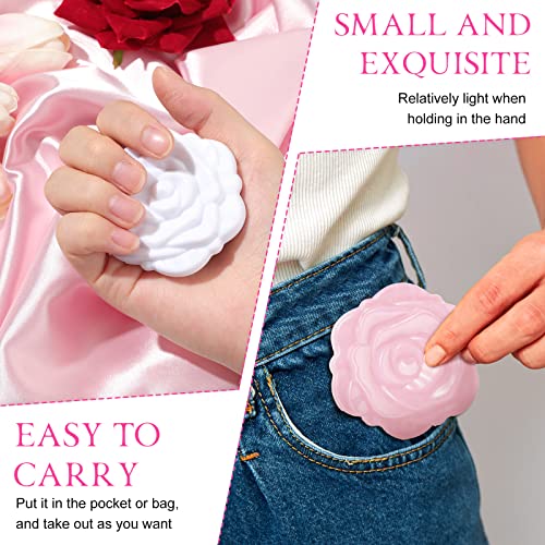 30 Pcs Compact Mirrors Bulk, Small Mini Rose Flower Plastic Makeup Mirror Handheld Pocket Foldable Bridal Wedding Party Favors For Women Girls Travel Supplies Valentine Day Classroom Gifts Bulk #TOP3