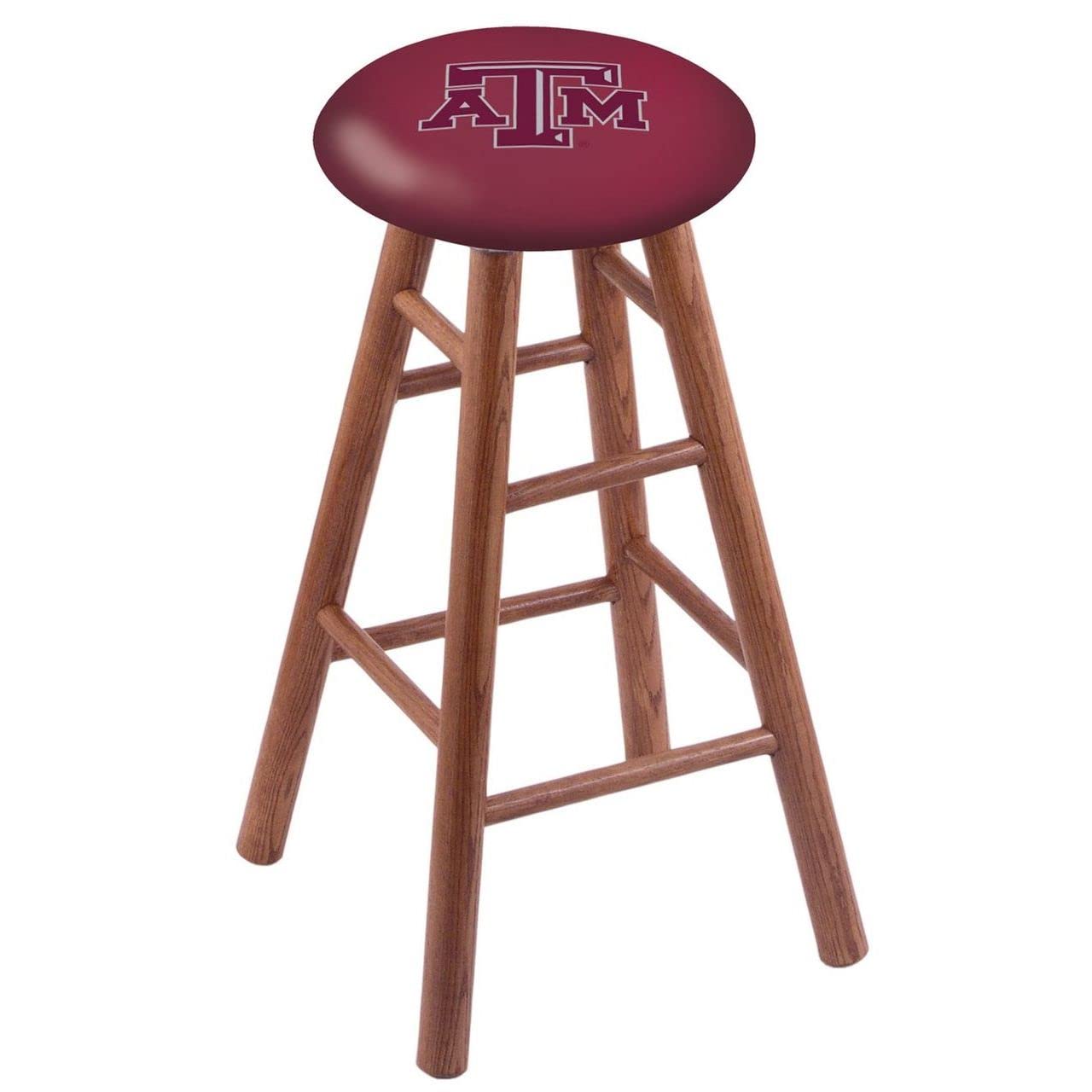 Holland Bar Stool Co. Oak Extra Tall Bar Stool in Medium Finish with Texas A&M Seat by The
