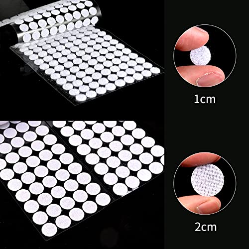 GOLDGE Kreise mit Haken und Schnalle, selbstklebend, 300 Paar (20 mm) Klettband, rund, selbstklebend, Kreise mit Haken und Schnallen