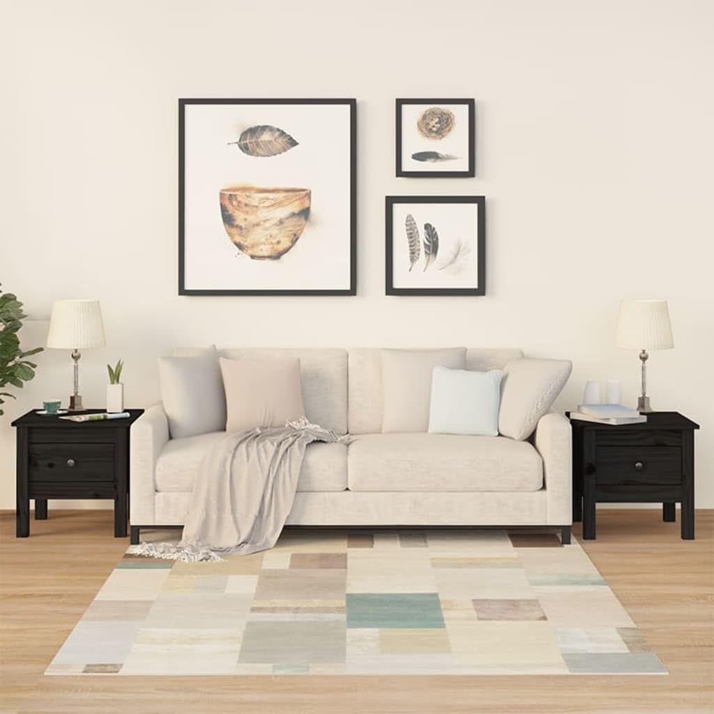 Mesa Auxiliar: Mesa Auxiliar de Madera Maciza de Pino, Consola para sofá, Adecuada para Dormitorio, Oficina y Sala de Estar (40x40x39cm)