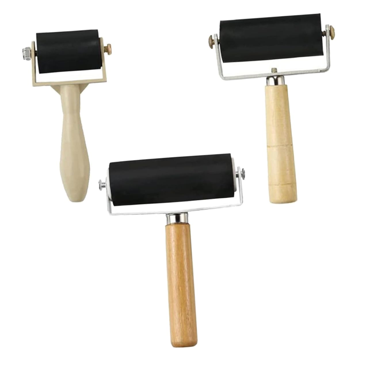 CIMAXIC 3pcs Boys and Girls' DIY Craft Tools Rubber Drum Roller for Glue Roller Woodworking Ink Roller Tool