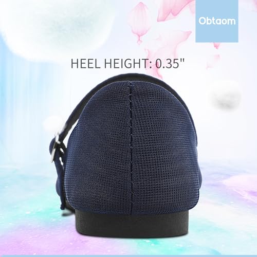 Image of Obtaom Mary Jane Flat Shoes Round Toe Ballet Flats for Women Dressy Fabric Business Flats Comfortable Classic Strap Flats for Office