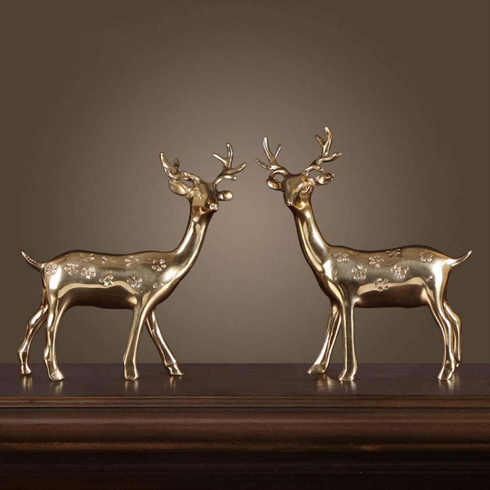 Statue de cerf en cuivre sika mignon pour déco de voiture unique