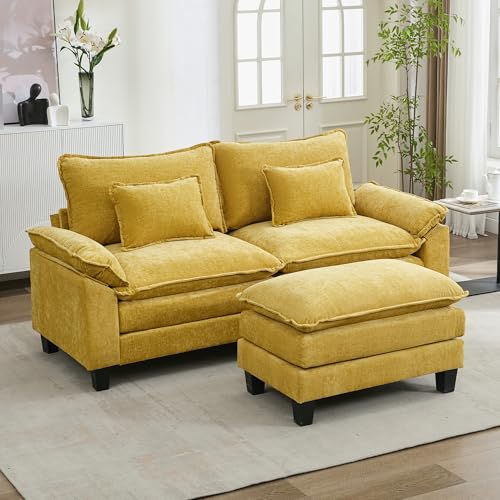 URRED Cloud Couch Modular Sectional Sofa 87" Yellow