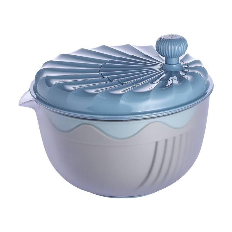 Y&Z KITCHEN Premium Salad Spinner - Efficient Vegetable Washer and Salad Chopper, Large Capacity, Blue Plastic Body, Stainless Steel Blade