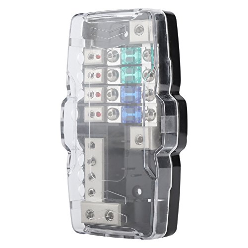 Image of Car Audio Fusee Block ANL Holder Car Audio Stereo ANL Blade Holder Distribution Blocks 0 /4GA 4 Way Box Block 30A 60A