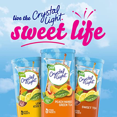 Crystal Light Peach Mango Green Tea Naturally Flavored Powdered Drink Mix, 5 Ct Pitcher Packets #TOP7