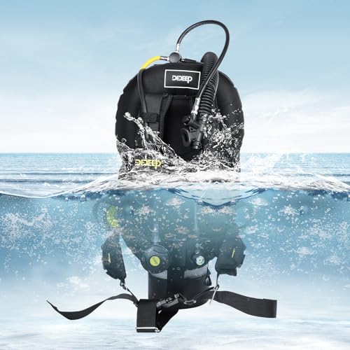 DIDEEP Scuba Diving Backflight BCD Diving Buoyancy Compensators Control Vest, Black - Thumbnail 5