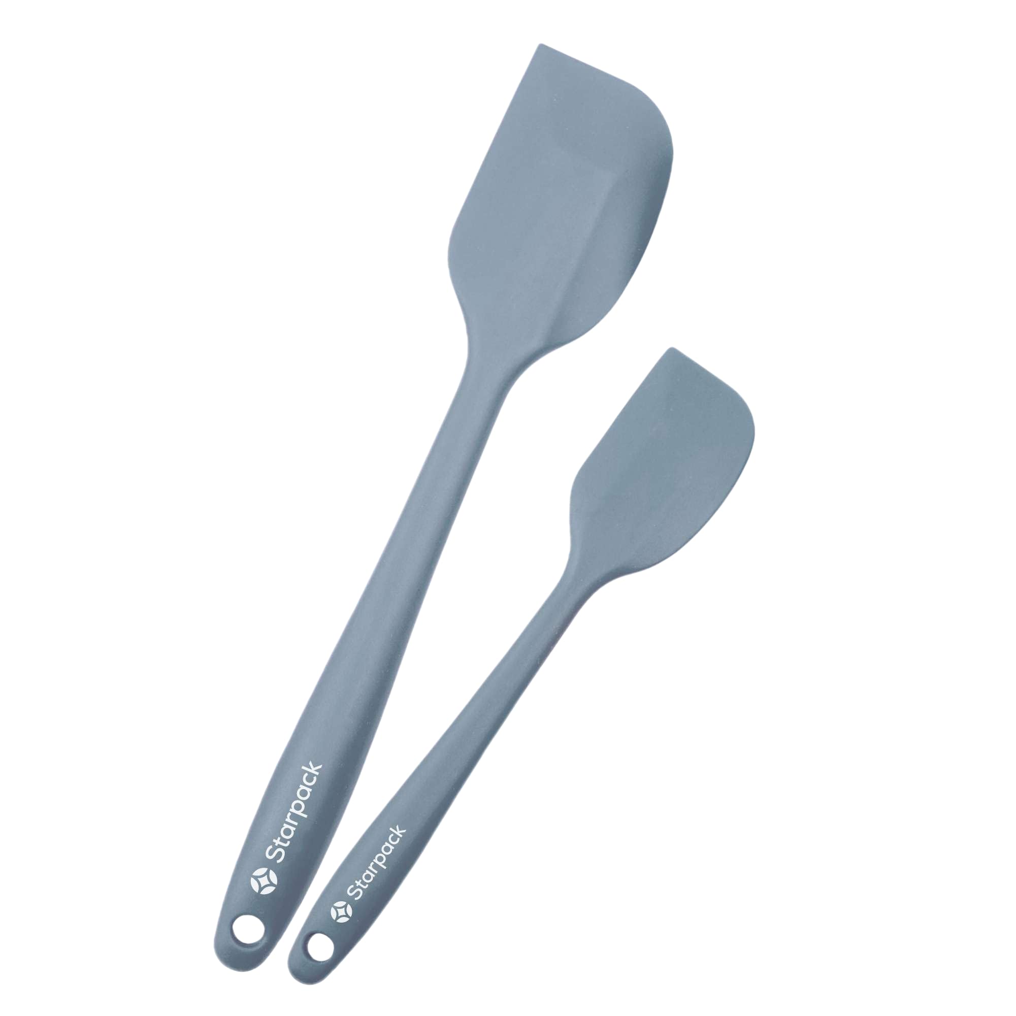 StarPack Pfannenwender-Set aus Silikon (1 klein, 1 groß) – hohe Hitzebeständigkeit bis 315 °C, hygienisches einteiliges Design, antihaftbeschichtetes Gummi, Kochutensilien-Set (Blaugrün)