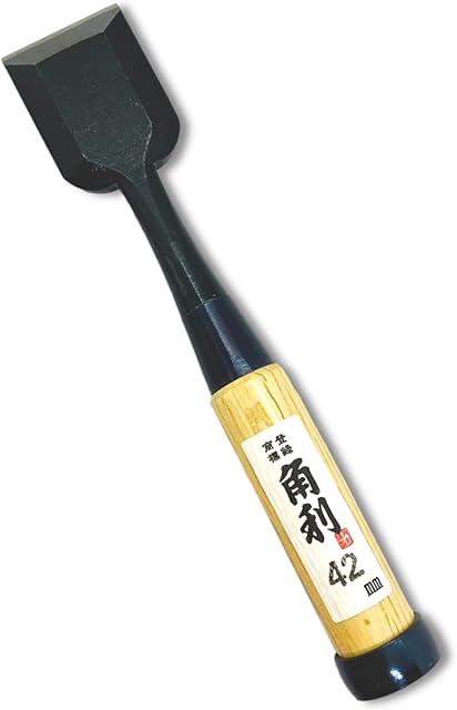 KAKURI Japanese Wood Chisel 42mm (1.65") for Woodworking, Made in JAPAN, Professional Japanese Oire Nomi, Razor Japanese Carbon Steel, White Oak Wood Handle