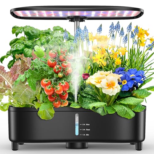 Potager Interieur 15 Pods, Système pour Cultures Hydroponie, Technologie Aéroponique pour une Croissance 3x Plus Rapide, Lampe LED Plein Spectre Intégrée,...