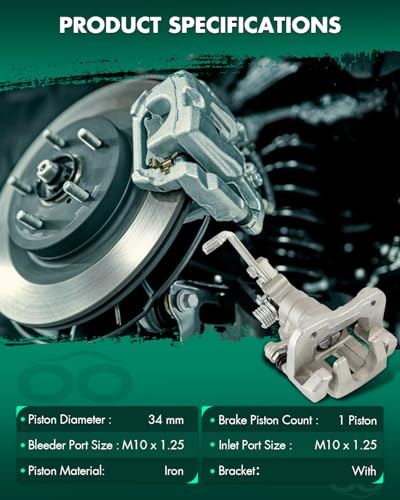 Image of SCITOO 19-B1446 Rear Right Disc Brake Caliper w /Bracket Fit For Honda For Accord 1991-1997, Single Piston