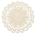 BOMHCS Crochet Lace Doilies Wave Edge Table Place Mats Christmas Wedding Decorative Flower Coasters Kitchen Doliy (Beige, 10.8 inches to 11.8 inches,Pack of 3 PCS)