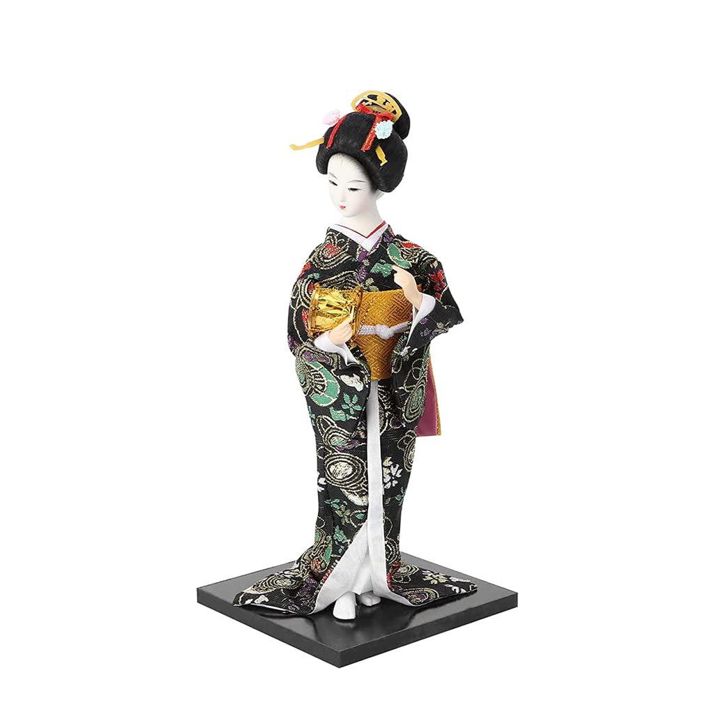 Amazon.co.jp: グッズ置物黒日本の芸者着物人形アジア着物人形