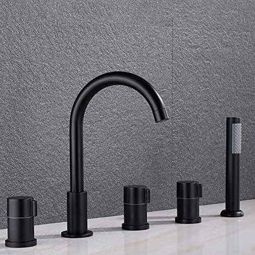 Mitigeur de bain avec douche intégrée noir mat pour un contrôle précis du débit d'eau de baignoire