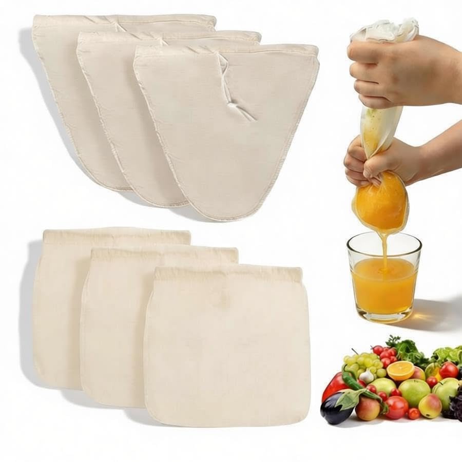 6 sacs coton etamine filtration lait