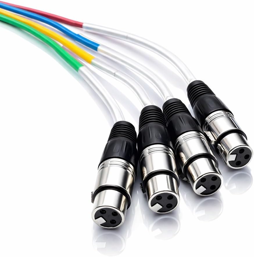 Seismic Audio - 4 CHANNEL XLR SNAKE CABLE -15 Feet -Pro Audio Patch