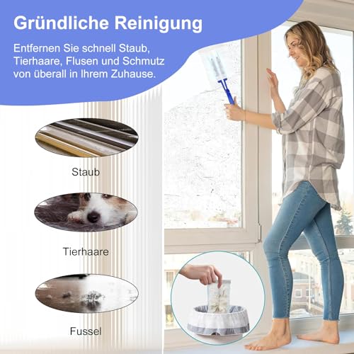 40 Stück Staubmagnet Staubwedel Mikrofaser Staubwedel Nachfüllpack mit 1 Handgriff Gegen Staub Staubtücher Elektrostatisch Duster Nachfüllung für Tierhaare Staub Schmutz