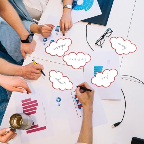 40 Stück Moderationskarten Set Moderationskarten Wolke Moderationskoffer Wolken Papier Moderation Karteikarten Groß Moderationskoffer für Schule Büro Präsentation Professionelle Vortrag 14x23cm