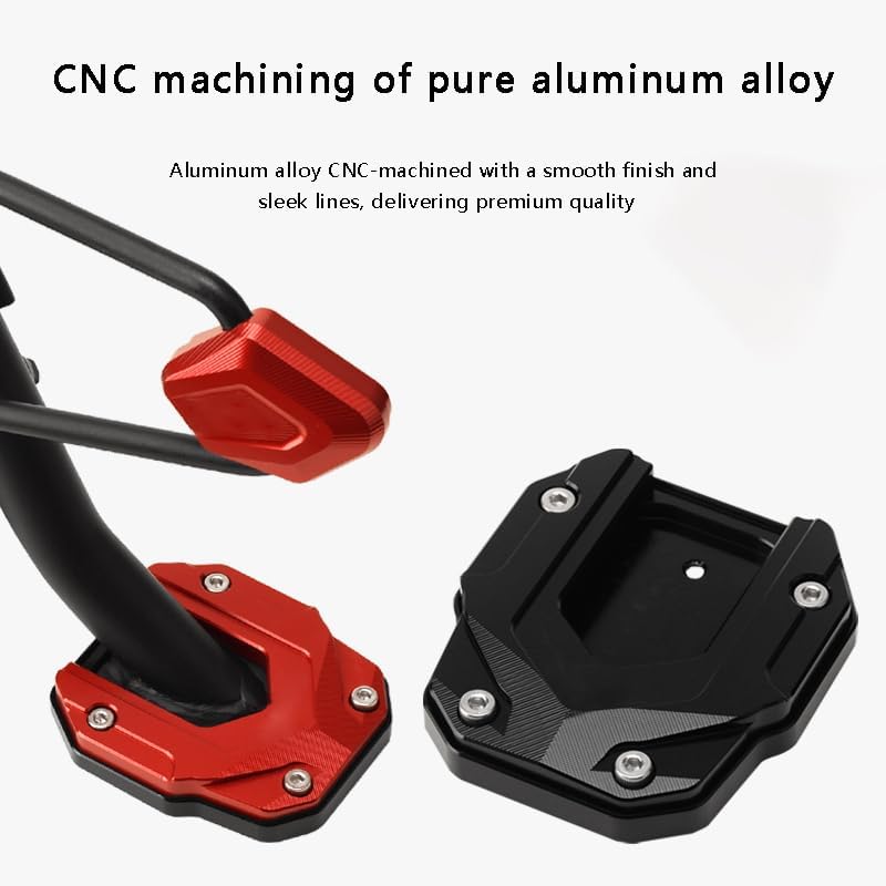 Motorcycle Kickstand Extender Pad for BMW C 400 X, Durable Side Stand Extension Plate, Heavy Duty Kickstand Brace, Enhances Motorcycle Stand Stability,A Black