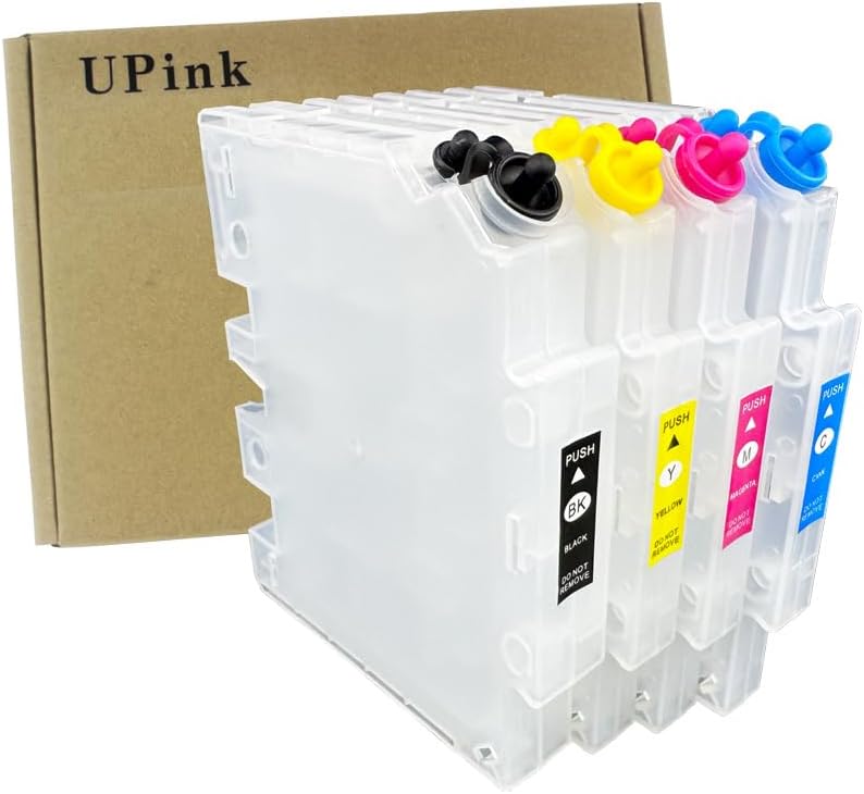 UPink 4pcs Empty Refillable Ink Cartridge Compatible for Sawgrass Virtuoso SG500 SG1000 Printer with One Time Chip