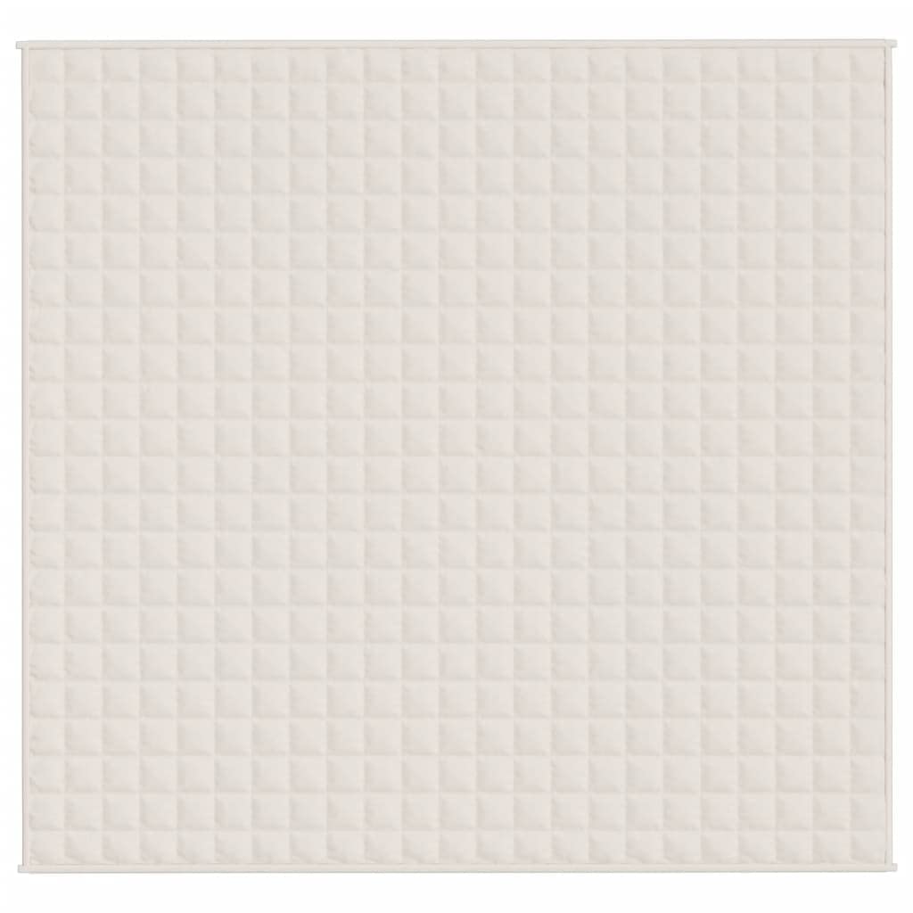 Coperta ponderata color crema chiaro, 220 x 240 cm, 11 kg, tessuto di cotone ipoallergenico, perle di vetro, aiuto per dormire per camera da letto e divano