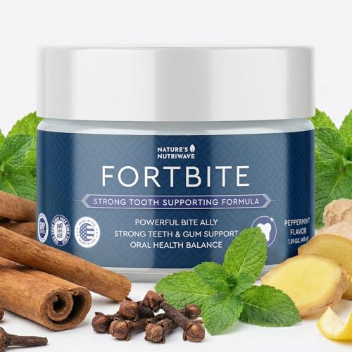 FortBite - Natural Tooth Powder with Kaolin Clay, Bentonite Clay and Plant-Based Ingredients for Gums and Teeth Health | Non-GMO, Made in the USA, GMP-Certified | 1.59Oz, 45g | 1 Month Suppy