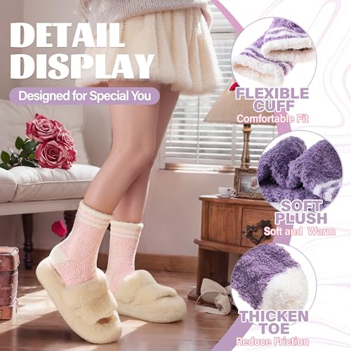 Image of Anlisim Fuzzy Socks for Women, Soft Comfy Cozy Fluffy Thick Winter Warm Fleece Slipper Socks