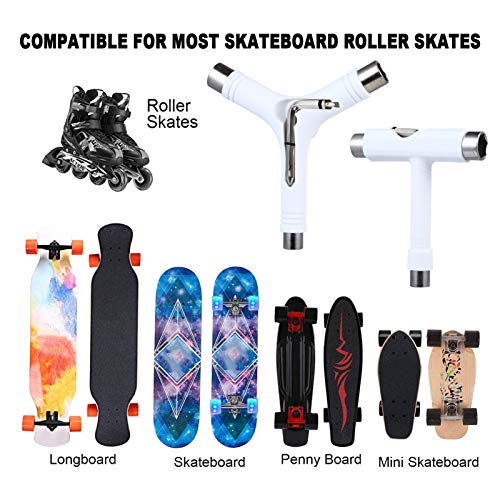 BESPORTBLE Ferramenta de Skate Branca Conjunto de Chave de Soquete de Skate Skateboard T Ferramenta