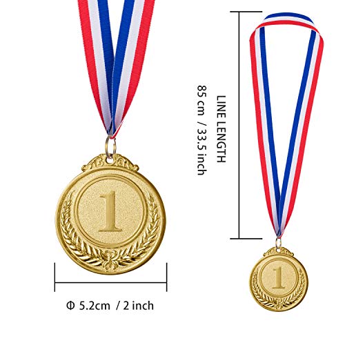 Favide 12 Pieces Gold Silver Bronze Award Medals-Winner Medals Gold Silver Bronze Prizes for Competitions, Party,Olympic Style, 2 Inches