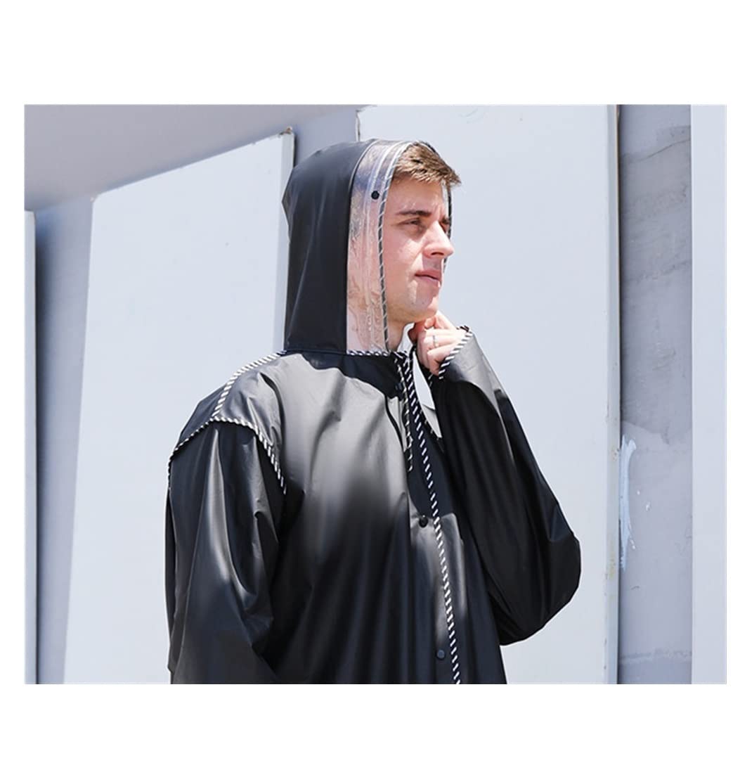 Poncho Impermeabile Poncho con Cappuccio da Uomo con Cerniera, Abbigliamento Antipioggia per Moto, Poncho da Escursionismo, Giacca Antipioggia Ambientale Attrezzatura da Pioggia(XXL)