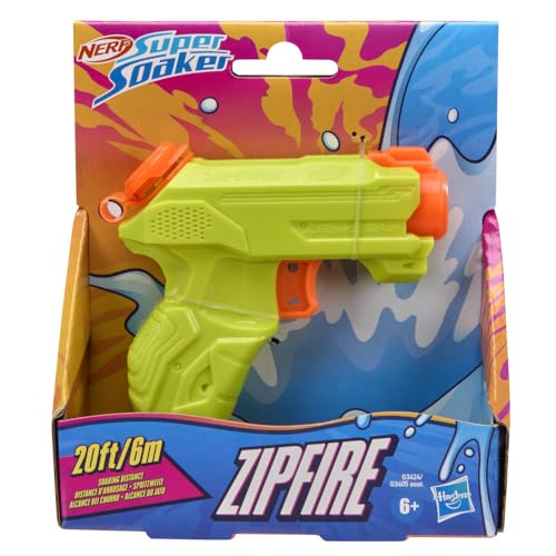 Image of Nerf Super Soaker ZipFire Water Blaster - Lime | 97ml Water Tank | Water Blast Range - 20 feet | Pichkari for Outdoor Water Games | Branded Toy Pichkari for Holi Festival | for Kids 6+