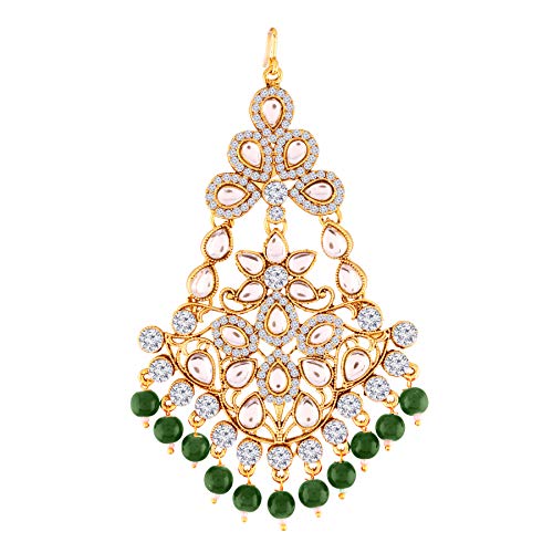 Image of I Jewels Gold Plated Kundan & Pearl Pasa Kalank Inspired Hair Jewellery for Women (T2024)