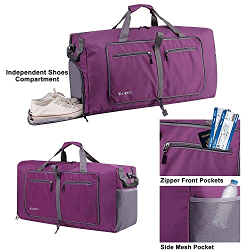 Image of Woogwin Travel Duffel Bag Large Foldable Waterproof Overnight Bag for Beach Swim Bags Pool Sports Gym