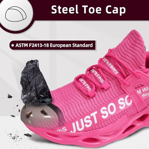 Furuian Steel Toe Shoes for Men Women Lightweight Slip On Safety Work Shoes Comfortable Steel Toe Sneakers2