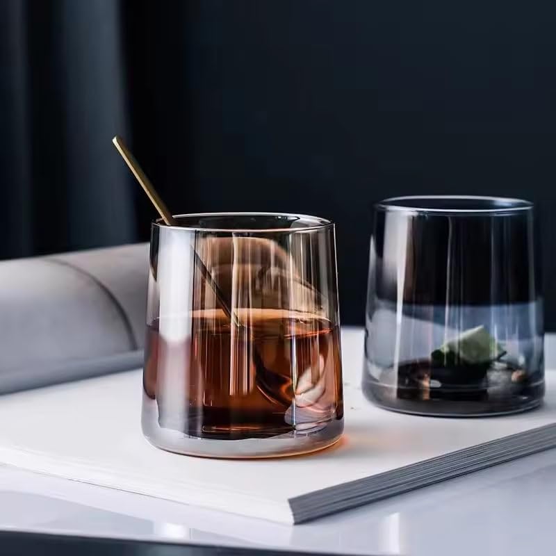Image of bellemax 300ML Juice and Water Glass Stylish Crystal Highball Drinking Glasses, Medium Size Tumbler Glasses for Juice, Water, Milk, lassi, Cocktails and Sharbat (TR-06, 6 Count (Pack of 1))