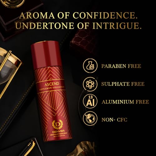 Image of DENVER Gentlemen Collection Elixir & Ascend Deodorant For Men - 200ML Each, Pack of 2| Long Lasting Deodorant Body Spray For Men