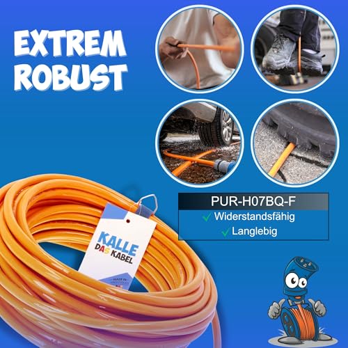 KALLE DAS KABEL CEE Verlängerung Kalle Blue Signal 2,5mm² Winkel Industrie BAU Boot Womo Camping Vollpur-Premium-Leitung 25 Meter