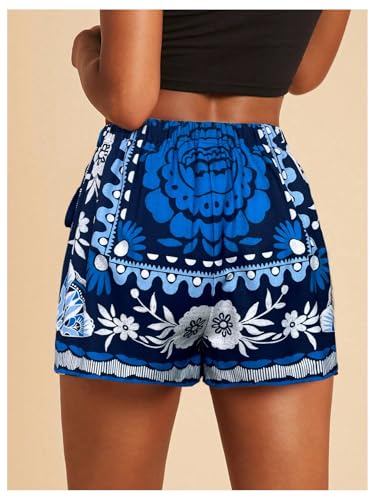 Image of SweatyRocks Women's Boho Mini Skirts Floral Shorts Tie Side Wrap Skorts