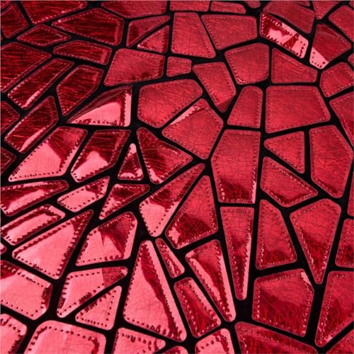 Dentelle polyester rouge laser de 0,9m pour personnaliser vos robes de soirée et loisirs